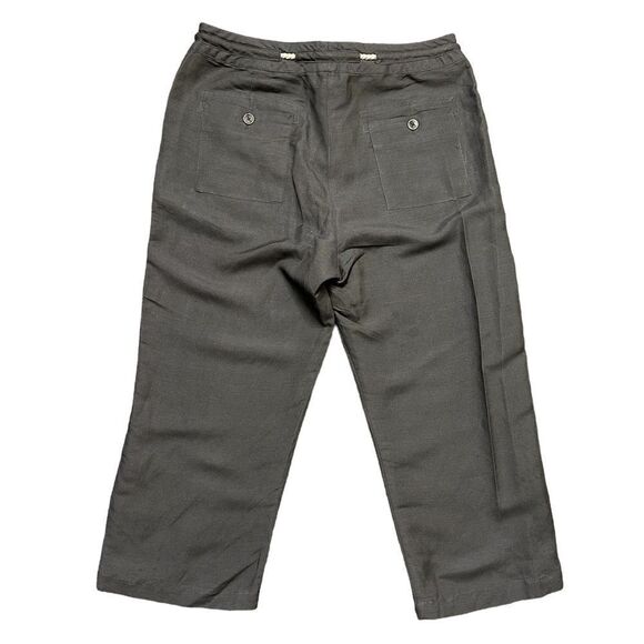 Sandro Linen Blend High Rise Cropped Pants with Rope Tie Belt Size 6 - Picture 3 of 11